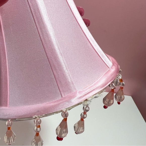Y2K 2000s mcbling baby pink beaded lamp shades - Picture 3 of 7